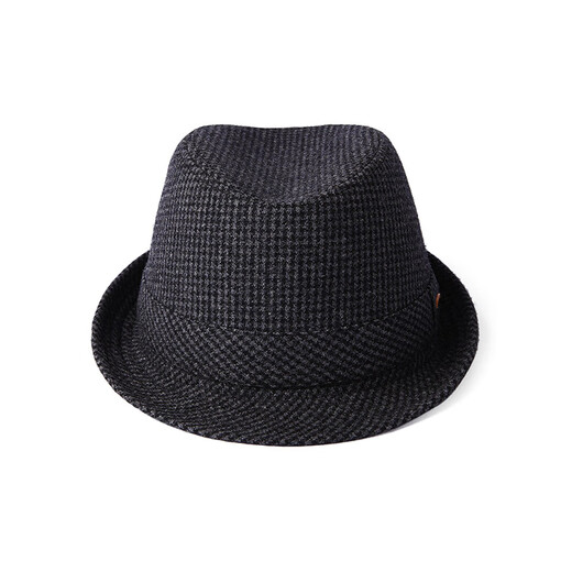 Mr DUCK new product houndstooth British men's hat woolen cowboy jazz hat MW216238-tan check plus size (over 61cm, only for extra large head circumference)