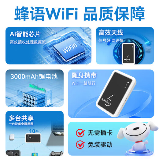 Fengyu portátil wifi móvil 2025 nueva red inalámbrica wi-fi6 tarjeta de Internet 4G portátil mifi velocidad ilimitada Internet camión sin enchufe transporta tráfico general nacional. Entrega el mismo día después de tomar la foto. 3000 mAh * sin límite de velocidad * el tráfico no es falso.