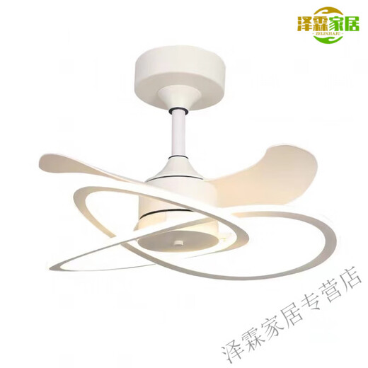 XMSJ Schlafzimmer Light 2025 Pop Light Luxusstil mit Lüfterlüfter Leichtes Hauptschlafzimmer Essdecke Lüfter Leichter Haushaltshalter 1W 9227 Schwarz 60 cm-Voice (kein Networking erforderlich + Fernbedienung
