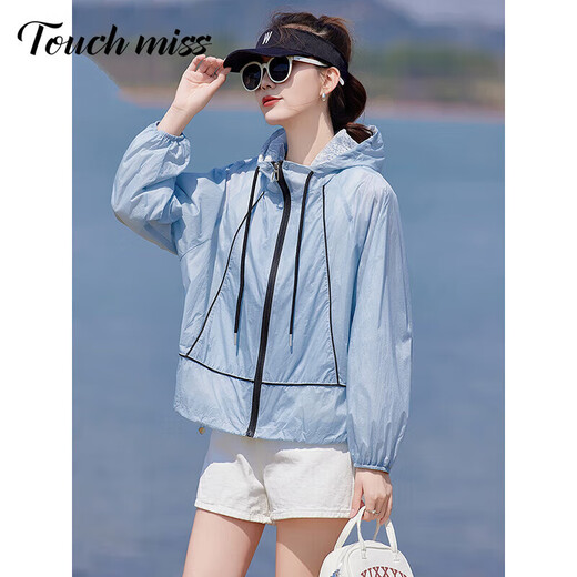 Tachimis Touch Miss Modetrendy Sonnenschutzkleidung für Frauen 2025 Sommer Neues lässig vielseitige, lockere, atmungsaktive Sonnenschutz Jacke für Frauen Salzgrau M 120jin [Jin gleich 0,5 kg]