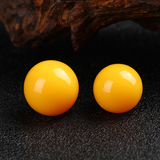 DL 1998 Fat Donglai same style natural beeswax round beads single bead beeswax loose beads chicken oil yellow amber round beads white flower nectar chicken oil yellow floating flower 12mm round beads one