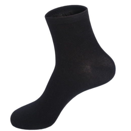 Yalu Socks Men's Spring and Autumn Men's Mid-calf Breathable Sweat-Absorbent Business Socks Black 5 Pairs One Size