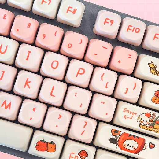 罗技（Logitech）K845机械键盘背光有线键盘 游戏电竞键盘 茶青红轴键盘DIY键帽 办公游戏键鼠套装 全尺寸104键盘 K845-秋天修狗键帽 红轴