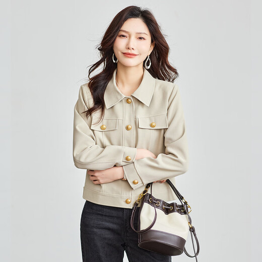 TERRE BLEUE casual workwear style jacket for women 2025 autumn new fashion high-end versatile lapel jacket top