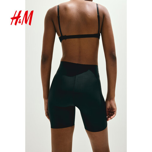 H&M女士塑身美体裤秋季无痕塑身骑行内裤高腰打底裤0278811 黑色 2XL 170/125