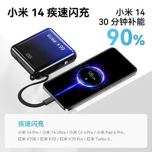 Super Horse National 3C Certification丨Can be boarded on airplanes Super fast charging power bank 20000 mAh portable power bank suitable for Apple Xiaomi Huawei iPhone17161514 3C certified top version + new gradient color 3C certified/same day and next day delivery Can be boarded on airplanes