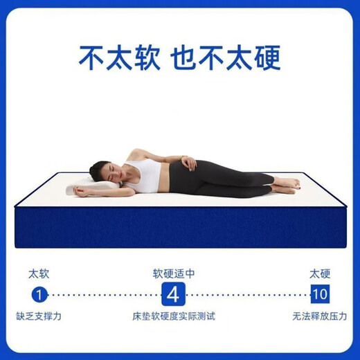 向祁床垫盒子卷包蓝色记忆棉乳胶床垫子酒店压缩独立弹簧褥子 B款厚度约21cm【微硬护脊】 1350mm*2000mm