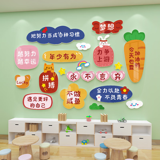 咏幻班级文化墙贴立体初三中考励志文字标语开学场景氛围教室布置 X15915mm雪弗板 小