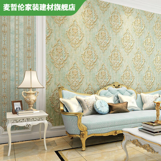 
Vinoa European style wallpaper precision pressing bedroom living room TV background wall 3D three-dimensional Damascus AB version wallpaper D style PE1105/meter gray (large flower style)