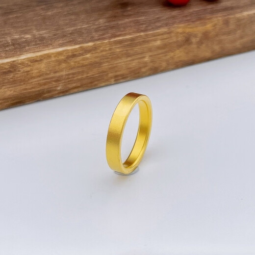 YINXIANGRONG gold couple rings A pair of men's and women's square mouth 999 pure gold 520 Valentine's Day gift for girlfriend and wife Square mouth ring No. 22 ring mouth about 1.2g
