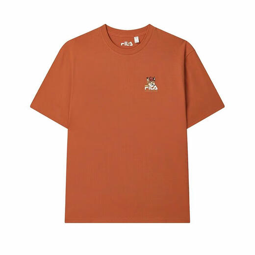 FILA x MaisonKitsune Little Fox T Colorful Little Fox Fashion Trendy Print Casual Variety Short Sleeve T-shirt Men Ancient Embroidered Orange XS