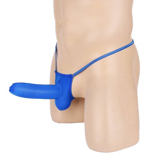 T-string men's ice silk underwear, slightly transparent, smooth and sexy, low-waisted men's t-pants, tight-fitting, with a thread, white closed mouth