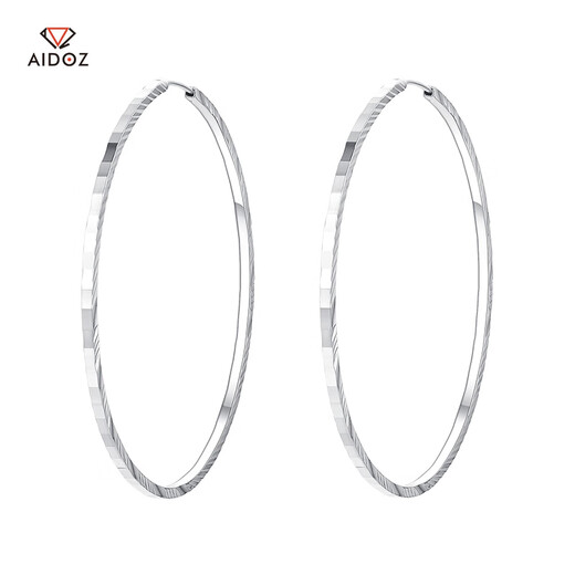 Aido Diamond pt950 platinum large earrings for women, platinum earrings, earrings, earrings, earrings, elegant earrings, small size, a pair of 4.9-5.1 grams (outer diameter is about 4.0cm)