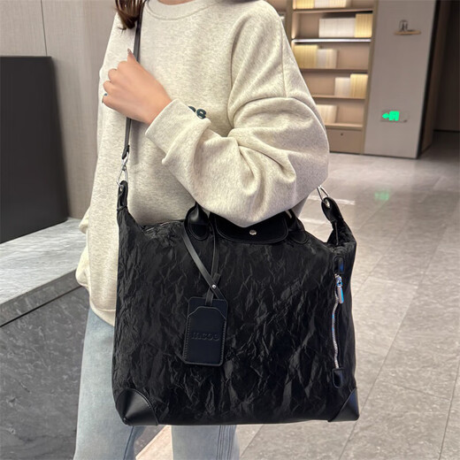 新款大容量短途旅行包简约时尚百搭男女健身包行李包旅行手提单肩 棕色 均码