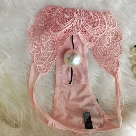 Customized imitation pearl underwear with one 4cm enlarged sexy T-string tight massage bead briefs, wine red plus 1 4cm M80-115Jin Jin is equal to 0.5kg