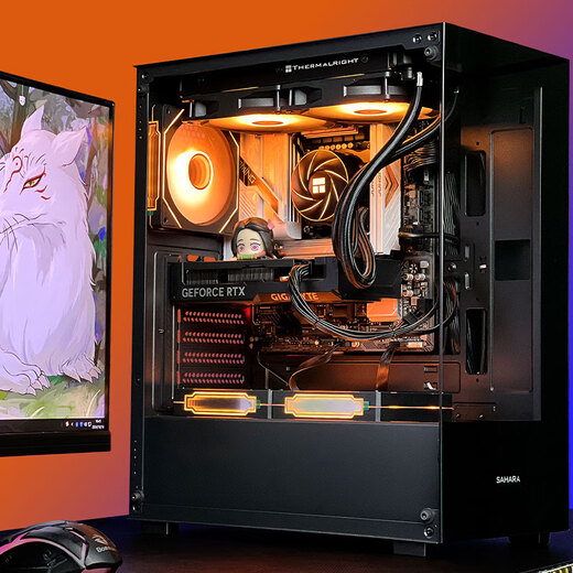 Gigabyte Core i5 14600KF desktop assembly computer host RTX5060Ti game high-end e-sports independent display live broadcast design rendering complete machine three i5 14600KF丨RTX5060Ti