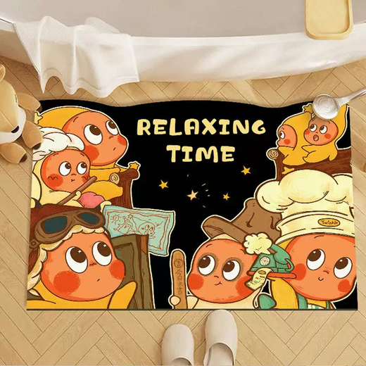 Yusenyi cartoon cute star person diatom mud floor mat bathroom absorbent floor mat bedroom toilet bathroom door mat DY star person bathroom A 40x60cm