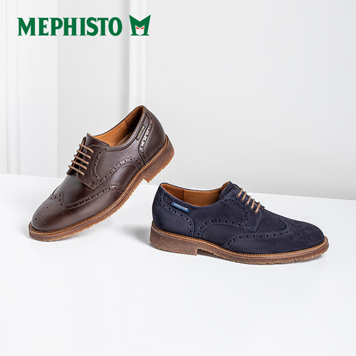 MA Feishitu (Mephisto)/Ma Feishitu Neue formelle Kee bequemer Derby -Schuhe handgefertigte Schuhe echte Lederpfeiler 9855 (blau) 40
