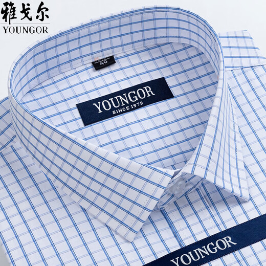 
Yageol short-sleeved shirt men's summer thin cotton middle-aged business without ironing loose plaid formal shirt Short-sleeved DX6629 38 Suggestions [70-95Jin [Jin equals 0.5 kg]]