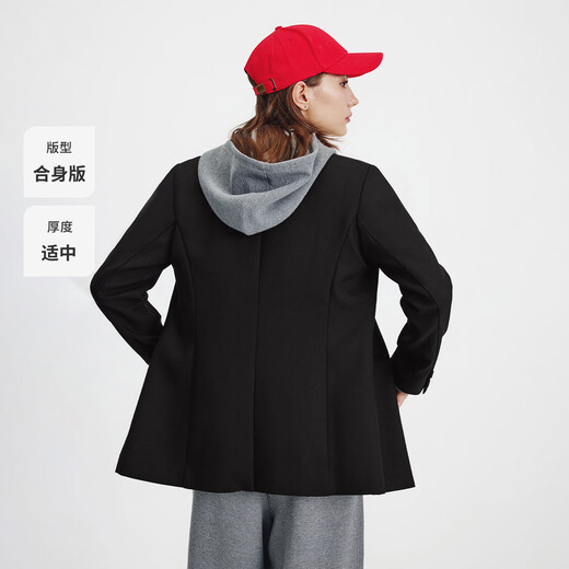 Navikel Italian dinghy women's commuter casual suit simple and neat suit jacket 2331804506 black M