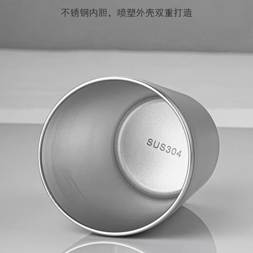 PINYU 304 stainless steel mouthwash cup couple toothbrushing cup household anti-fall toothbrush cup portable dental cylinder cup gray boy style