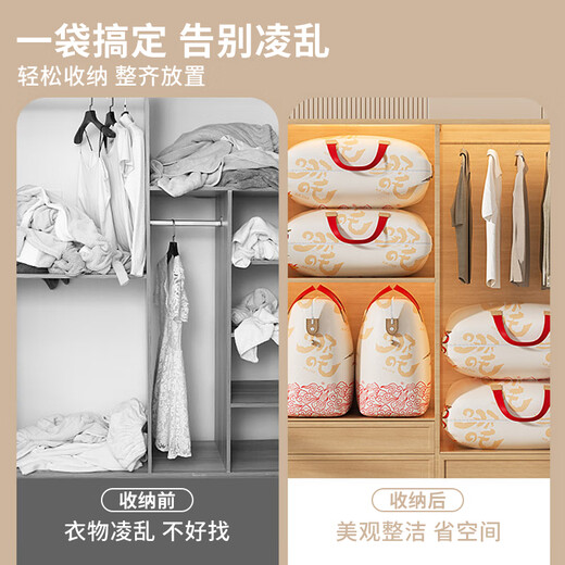 Hundred-character quilt storage bag quilt clothes moving packing bag luggage bag large capacity business trip storage bag large size