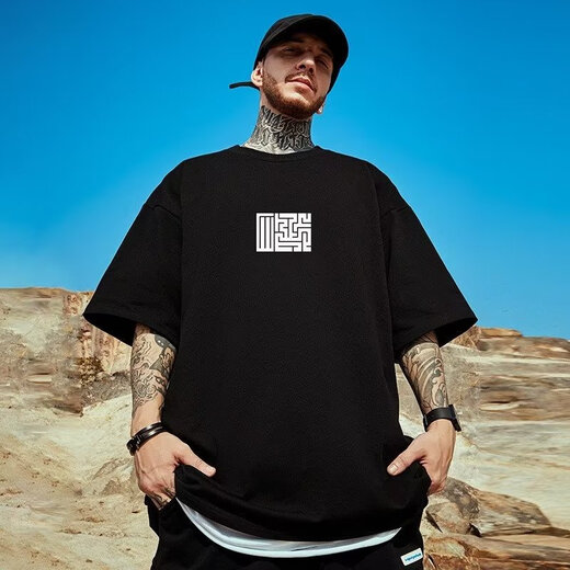 Timmerch Fat Man Big Size 300 Jin [Jin entspricht 0,5 kg] Männer mit kurzer Ärmeln Fat Man T-Shirt American Casual T-Shirt Sommer Ins Lose plus Fett plus größerer Runde A6623-White 2xl (empfohlen 140-160 Jin [Jin gleich 0,5 kg]))