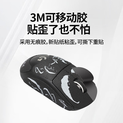 Fire Rhinoceros GPW1 Generation Maus Anti-Rutsch-Aufkleber Bullshit King Generation Aufkleber schweißabsorbierende Anti-Rutsch-Anti-Kratz-E-Sport-Spiel-Mausaufkleber GPW Generation Black Venom All-Inclusive