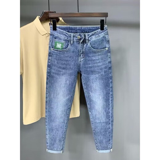 Benny Road Baleno Herbst Dünne neun-Punkte-Jeans Herrenmarke Slim Feet Frühling und Herbst Casual Hosen Stretch Herrenhosen 9275 33