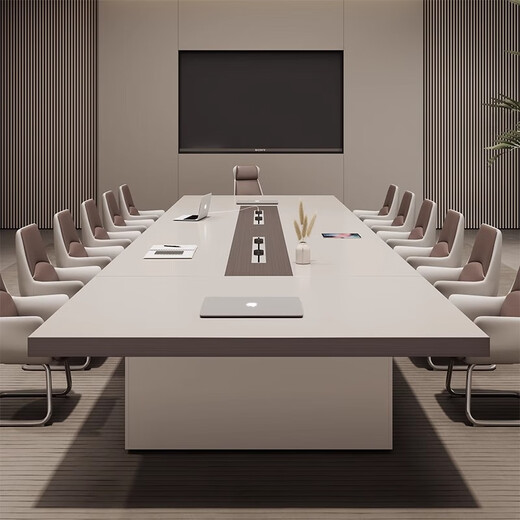 百胜丰办公会议桌长桌轻奢高级感大型加厚会议室桌椅组合现代简约长条桌