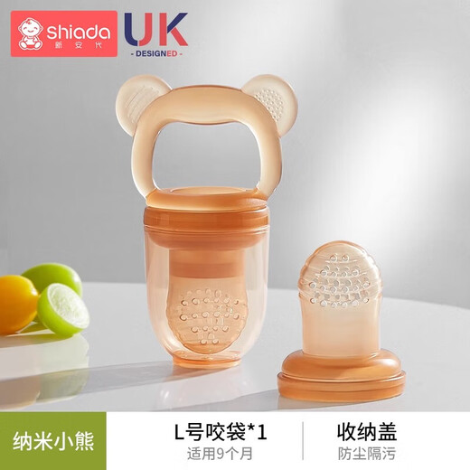 Xin'andai Fruit and Vegetable Bite Baby Fruit Fruit Soothing Teether for babies over 6 months old, full silicone Fruit and Vegetable Bite-L 1 pack