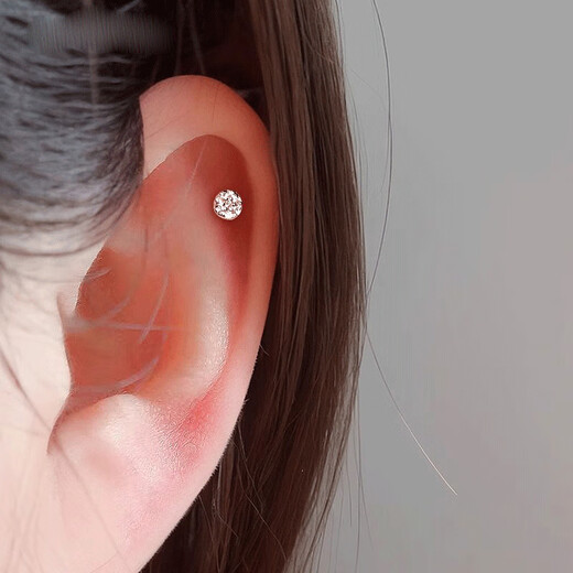 Kaximu S999 Pure Silver Earrings for Women Super Flash Ear Hole Earrings Simple Temperament Ear Bone Nails 2025 New Premium Earrings for Women Super Flash Earrings Pure Silver Needles 999 Gift Box