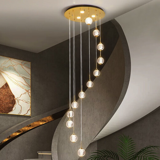 OPP (Opple) 2025 Neue moderne einfache Villa Duplexgebäude hohl Spiralhaus Lange Kronleuchter kreativer minimalistischer Loft Pick 9276-Diameter 800-20 Kopfhöhe 3600 mm-drei