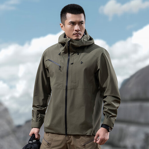 Dragon Dientes escondidos Flying Shark Flying Tactical Shock Clothen Fortalecido Chaqueta cómoda cómoda a prueba de viento Desgaste transpirable Resistente al aire libre Verde militar 175/96a (peso 146-169Jin [Jin equivale a 0.5 kg])