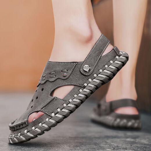 Ttpmer Herren Sandalen Sommer Anti-Rutsch-Kee-Resistant Beach Casual Pantoffeln 12033 hy Black 39