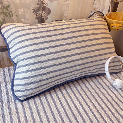 TENGAI HOME TEXTILE one side pure cotton and one side baby velvet bed cover single student dormitory three-piece set of cotton quilted sheets mattress cushion lime blue one side pure cotton one side velvet, double-sided single bed cover 90*200cm suitable for 0.9m dormitory bed