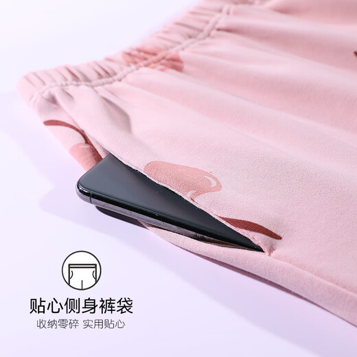 米诗德（MISHIDE）广东揭阳纯棉睡衣女广东汕头睡衣女款夏款纯棉短袖长裤薄款夏季可 YSH679 M码[建议80至100斤穿 均码