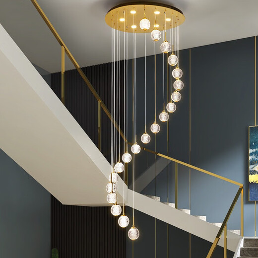 OPP-Beleuchtung (Opple) 2025 Neue moderne einfache Villa Duplex-Gebäude hohles Spiralhaus Langes Kronleuchter kreativer minimalistischer Loft 9276-Durchmesser 800-20 Kopfhöhe 3600 mm-three