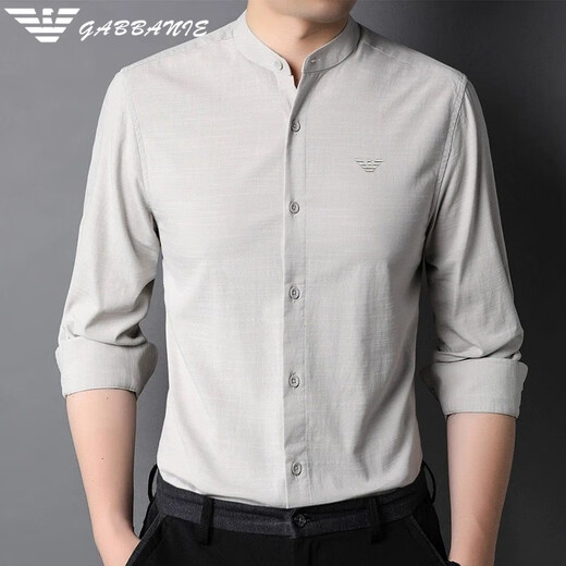 Falamone Armani Pequeña camisa de algodón de algodón independiente 2025 Camisa de primavera y otoño Inner Inner China Camisa delgada XQFD-9930 Negro XL 180