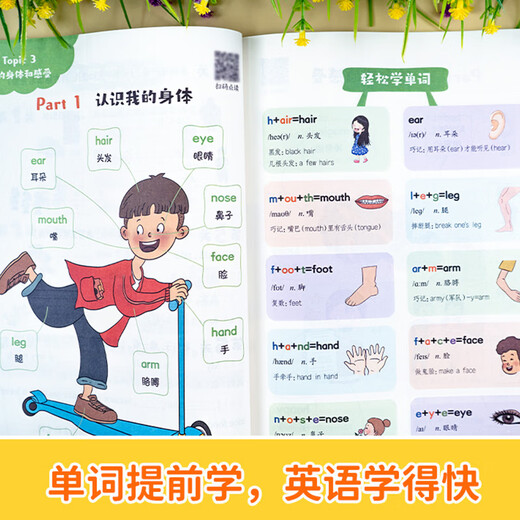 Grade 3 Anglais Introduction précoce à l'école primaire anglaise zéro fondation Préparation pour l'illumination 26 Lettres anglaises 48 Symboles phonétiques 680 Mots à haute fréquence 11 catégories de phrases situationnelles 72 Exercices amusants