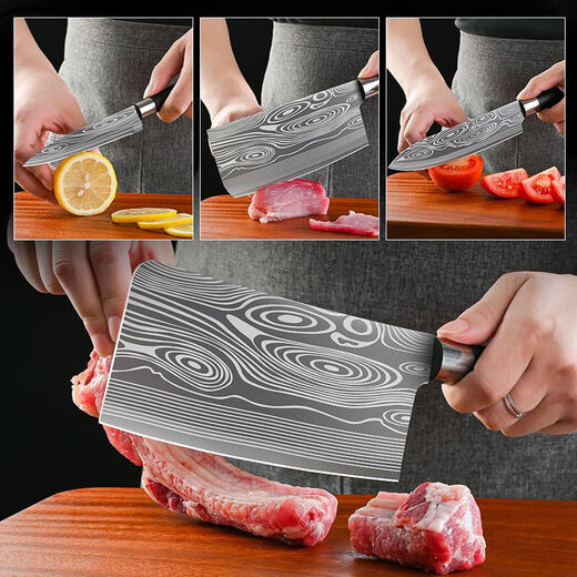Couteau de cuisine sans affûtage ménage en acier inoxydable ultra-tranchant ensemble de couteaux de cuisine ensemble de couteaux tranches de viande forgées couteau à découper les os modèle couteau à trancher en acier