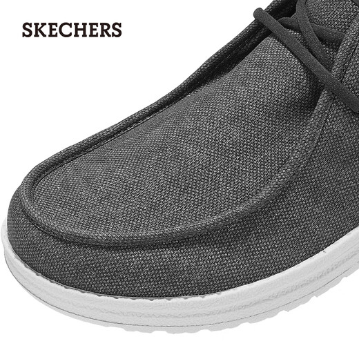 Skechers flash-on shoes men's autumn casual shoes one-leg business sneakers soft-soled beanie shoes canvas shoes 210959