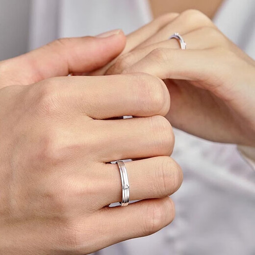 MZMZ platinum couple ring pt950 platinum engagement ring diamond ring Valentine's Day birthday gift for girlfriend light luxury model - vow ring (live)