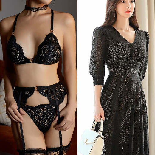 Palacio Victoria SETY BRA SET SEXY ARRILTABLE TRES PISTOS TRIANGLE CUP CUERA TANGA BRA DE TRES PIEZAS SET BRA + BATIAS + GARTER M