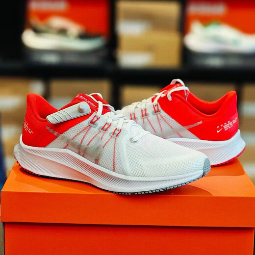 Nike (Nike) Sneakers Herrenschuhe Sommer Neues Mesh atmungsaktives leichtes Schock-Absorbing Casual Shoes Running Schuhe DA1105-100 Weiß und Rot 39