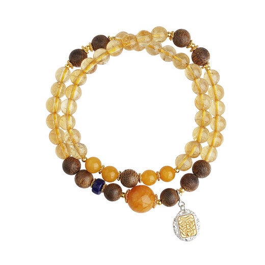 Potala Palace Citrine Agarwood Beeswax Bracelet for Men and Women 925 Silver Accessories Transfer Beads Amber Bracelet Birthday Gift