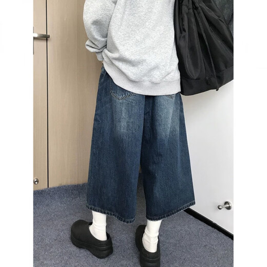 YNWWGW复古水洗做旧牛仔短裤女宽松显瘦七分潮 6189 M 【建议95-110斤】