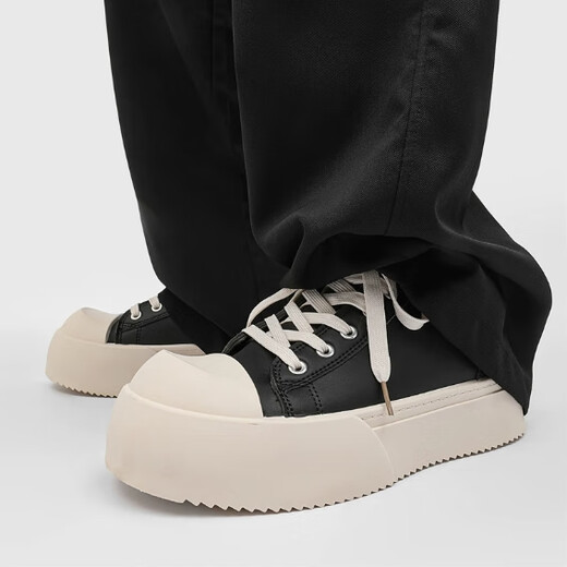 Bonaling Derby-Schuhe Herren-Mickey-Schuhe von Herren-Mickey mit erhöhten minimalistischen High Street Dicke Sohle erhöhte Pendelverkehrs- und vielseitige klassische Schuhe mit Big-Toe-Schuhen-gleicher Stil wie Prominente [42]