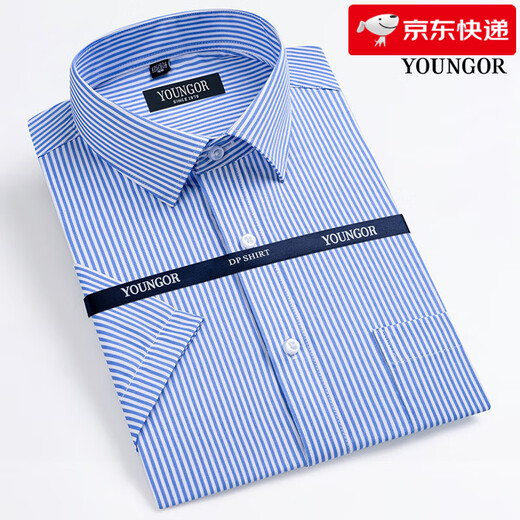 CEO Yageol Sommer Herren Kurzarm Shirt Business Formale Kleidung Casual Locker Arbeit kostenlos kariertes kariertes Hemd Männer DX6628 43 (empfohlenes Gewicht 170-180jin [Jin ist gleich 0,5 kg])