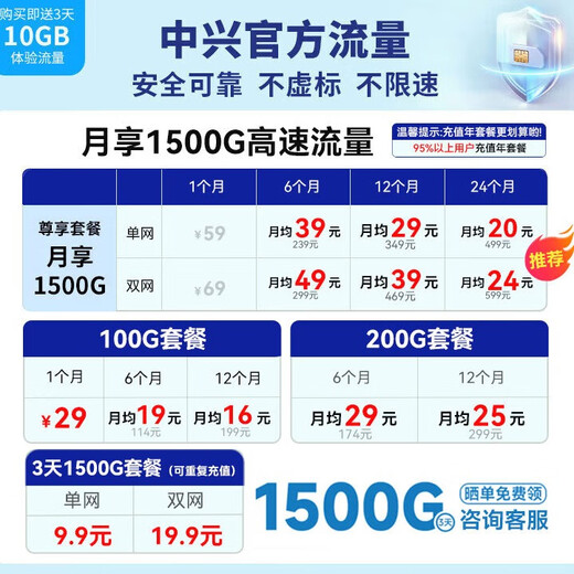 中兴原装随身wifi6【送1500G】2025款支持5G 4G设备免插卡移动随行无线网卡热点无限全国通用流量便携 黑色+一年全国流量套餐